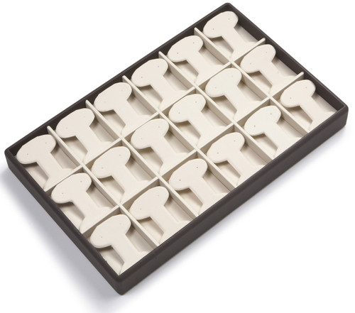 14" x 9" Chocolate/Beige  18 Earring Tree Tray