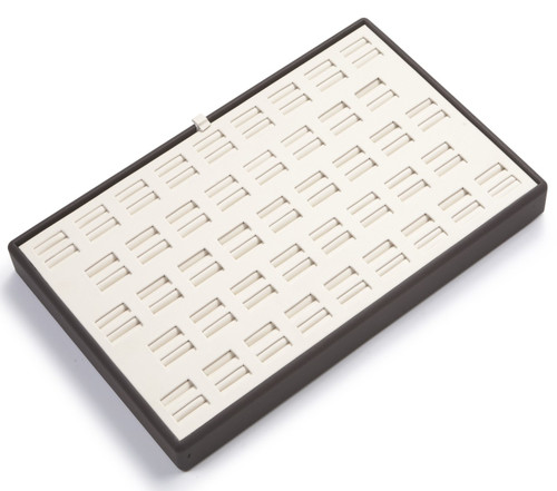 14" x 9" Chocolate/Beige  86 Slot Ring Tray