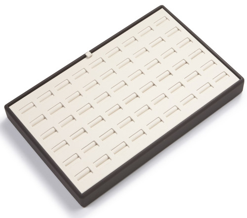 14" x 9" Chocolate/Beige  72 Slot Ring Tray