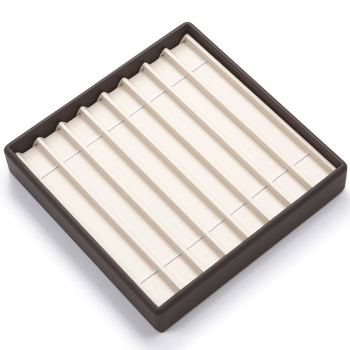 9" x 9" Chocolate/Beige  8 Bracelet Tray