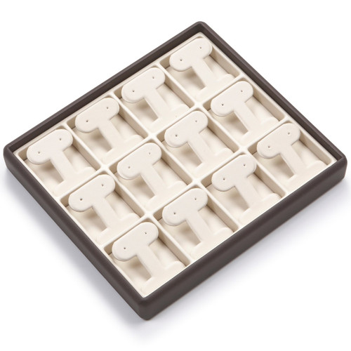 8" x 7" Chocolate/Beige  8 Earring Tree Tray