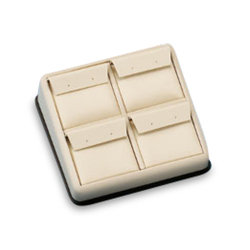 4-7/8" x 4-4/5" Chocolate/Beige 4 Earring  Stand 