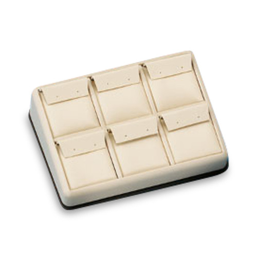 6-1/5" x 4-4/5" Chocolate/Beige 6 Earring  Stand 