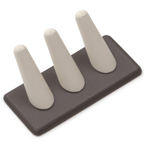 4-1/2" x 2-1/4" Chocolate/Beige 3 Ring Finger Display