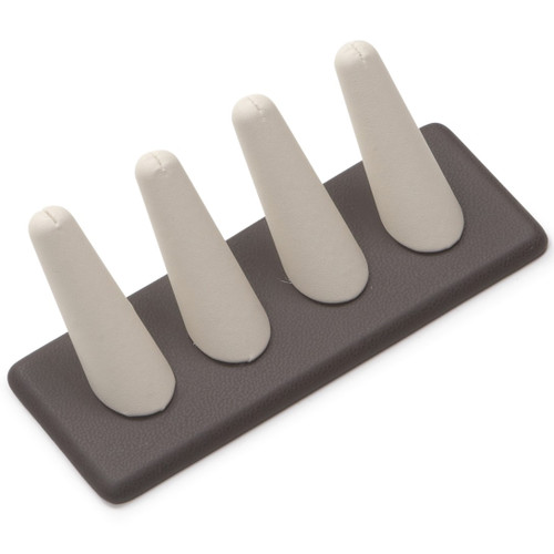 6" x 2-1/4" Chocolate/Beige 4 Ring Finger Display