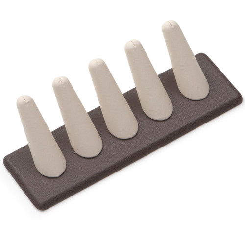7-1/2" x 2-1/4" Chocolate/Beige 5 Ring Finger Display