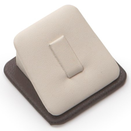 2-1/5" x 2-1/5" Chocolate/Beige Clip Ring 