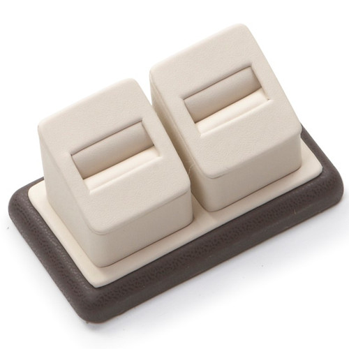 4" x 2-1/4" Chocolate/Beige 2 Ring Slot Stand