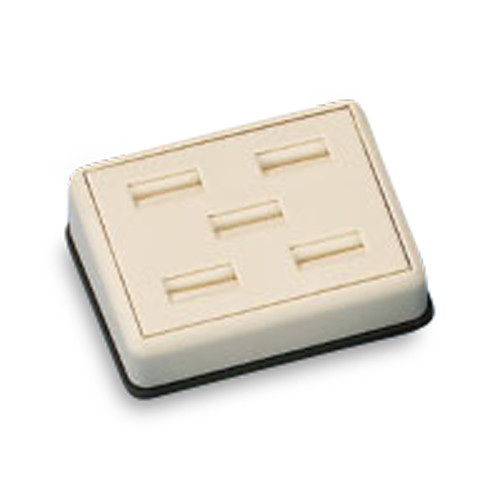 6-6/7" x 4-4/5" Chocolate/Beige 5 Ring Slot  Stand