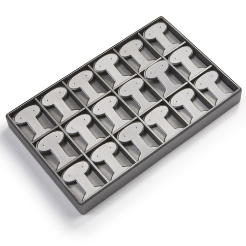 14" x 9" Silver/Gray  18 Earring Tree Tray
