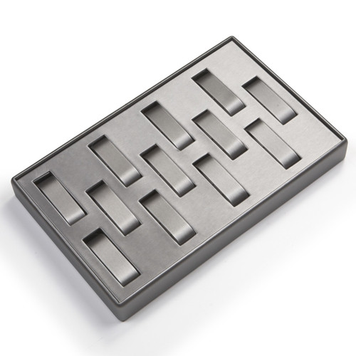 14" x 9" Silver/Gray  12 Watch Tray