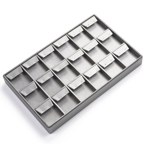 14" x 9" Silver/Gray 18 Earring Tray