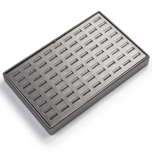 14" x 9" Silver/Gray 72 Slot Ring Tray