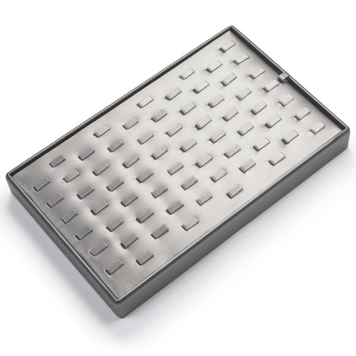 14" x 9" Silver/Gray 65 Clip Ring Tray