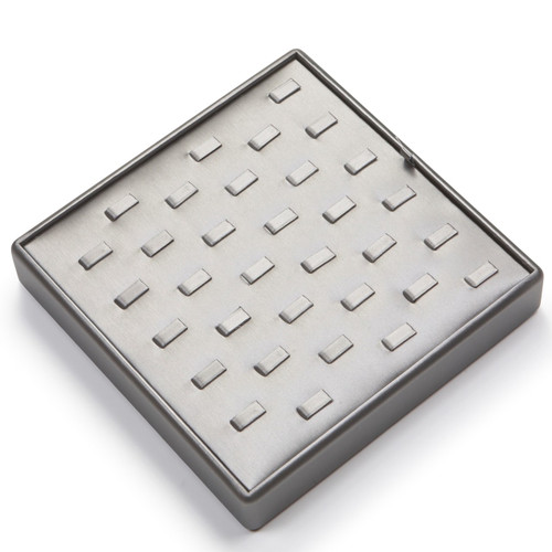 9" x 9" Silver/Gray 33 Clip Ring Tray