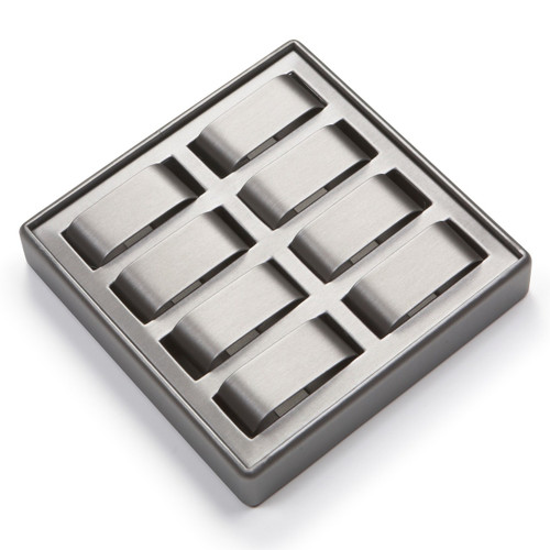 9" x 9" Silver/Gray 8 Watch Tray