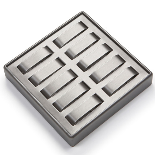9" x 9" Silver/Gray 10 Watch Tray