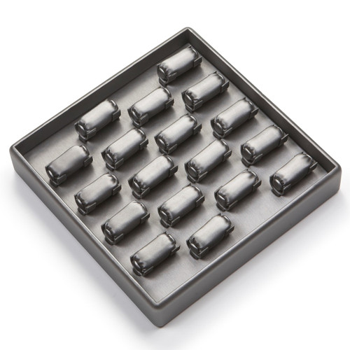 9" x 9" Silver/Gray 18 Bar Ring Tray