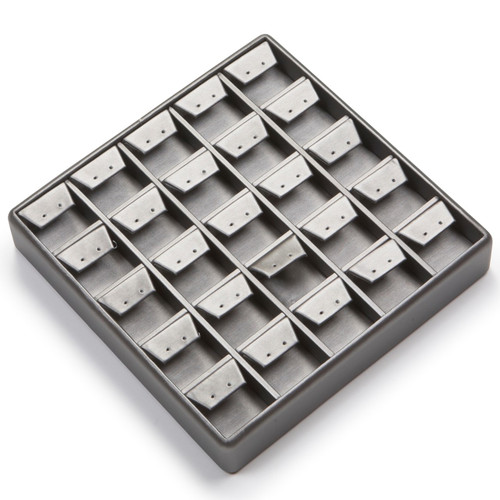 9" x 9" Silver/Gray 25 Earring Tray
