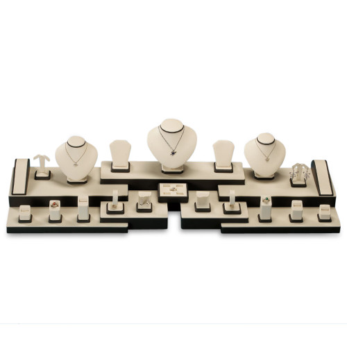 4' Chocolate/Beige Showcase Display Set