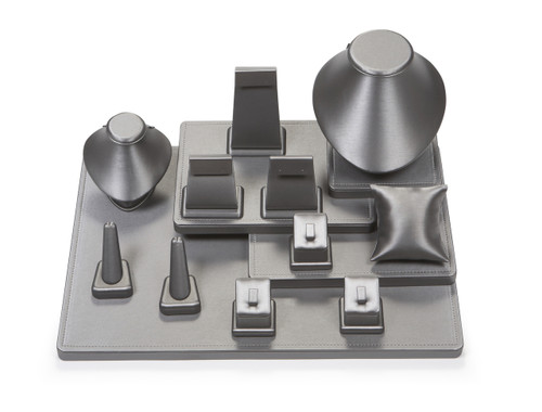17" Silver/Gray Showcase Display Set