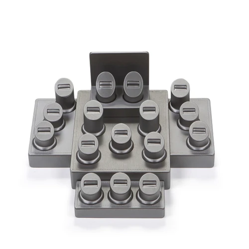 16" Silver/Gray Showcase Ring Display Set