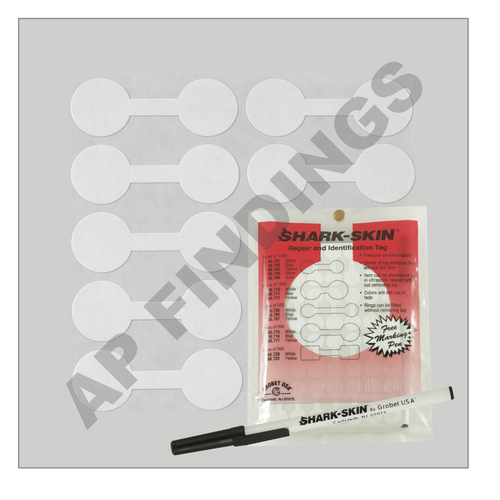 Shark-Skin Tags Round White