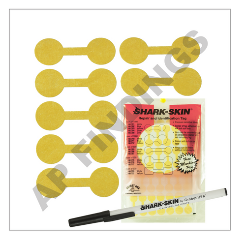 Shark-Skin Tags Round Yellow