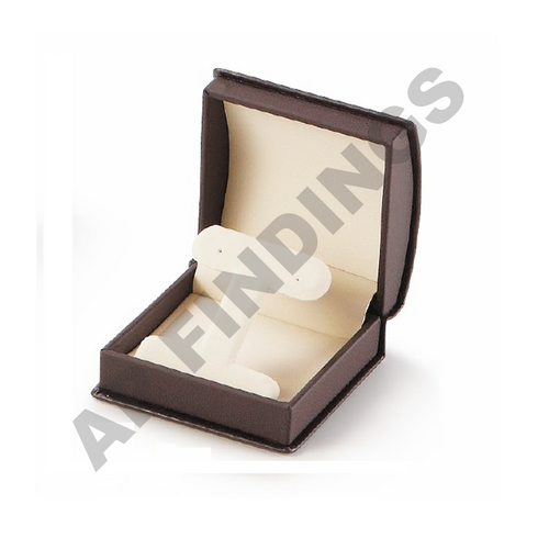 Brown Leatherette Medium Earring Tree Box