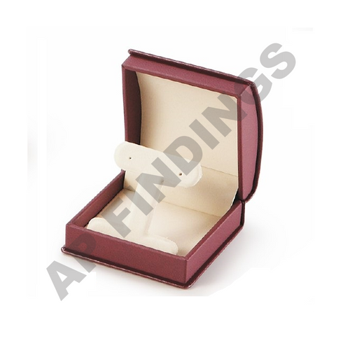 Burgundy Leatherette Medium Earring Tree Box