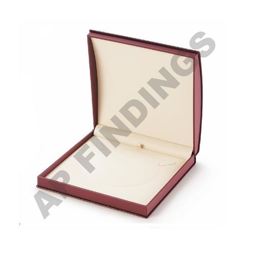 Burgundy Leatherette Necklace Box