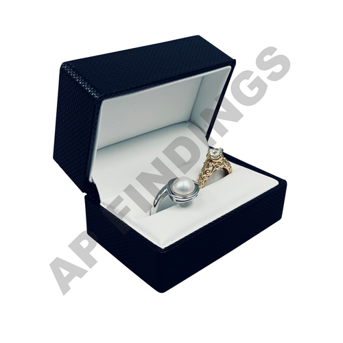 Black Ribbon Packer Double Ring Box