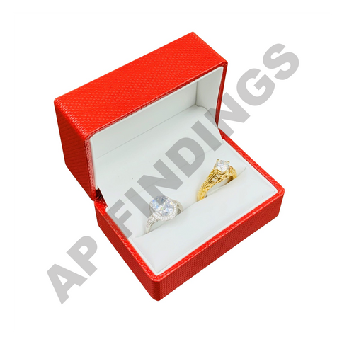 Red Ribbon Packer Double Ring Box