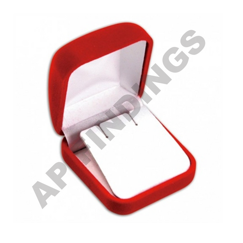 Red Flocked Velour Earring Box