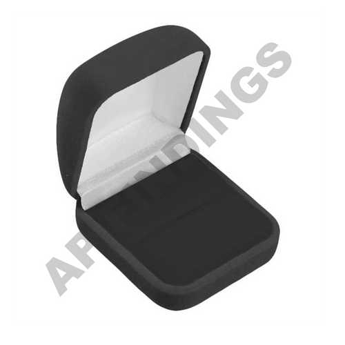 Black Flocked Velour Ring Box