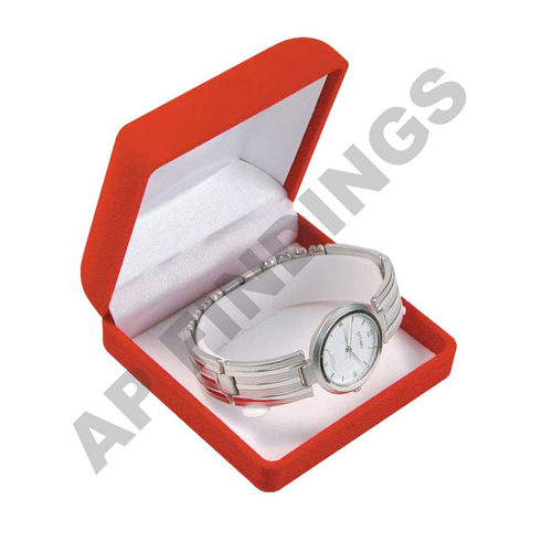 Red Flocked Velour Bangle/Watch Box