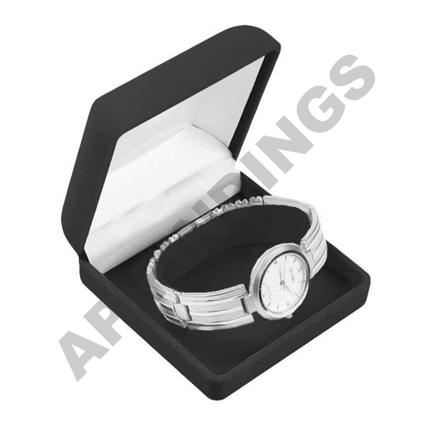 Black Flocked Velour Bangle/Watch Box
