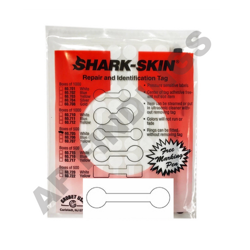 Shark-Skin Tags Long Round White
