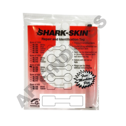 Shark-Skin Tags Rectangle White