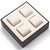 9" x 9" Chocolate/Beige  4 Watch Tray