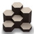4" x 4" Chocolate/Beige 6 Pcs Hexagon Risers Display Set