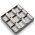 9" x 9" Silver/Gray 9 Earring Tray