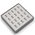 9" x 9" Silver/Gray 20 Slot Ring Tray
