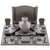 24" Silver/Gray Showcase Display Set