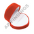 Red Flocked Velour Ring Box (Heart)