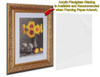 vintage 36x36 canvas frame ornate antique gold silver includes plexiglass backing hanging accessories