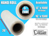 12" x 1500' 60 Gauge Cast Stretch Film Rolls - Industrial Stretch Wrap - Case of 6