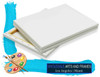 14x14 3/4 inch stretched canvas white cotton artist canvas stack angled view