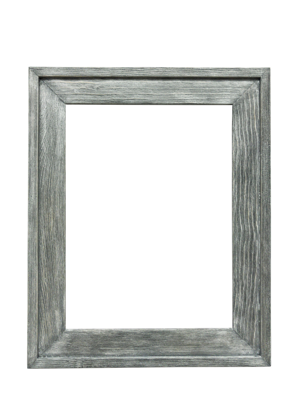 8x10 Grey Distressed Wood Frame, Black Mat