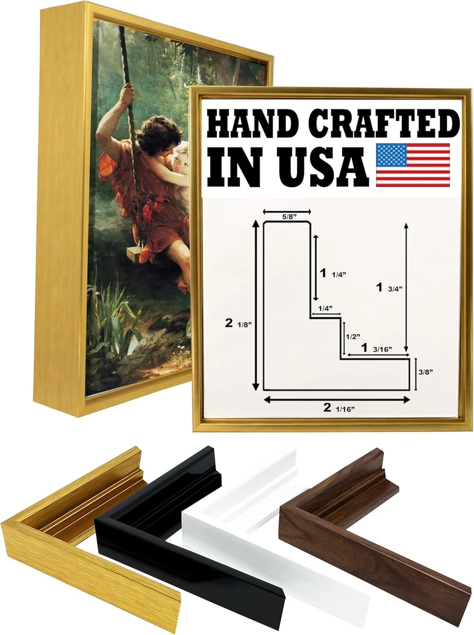 2-1/8" Floater Frame Polystyrene Floating Picture frame 3592 : Custom Size
